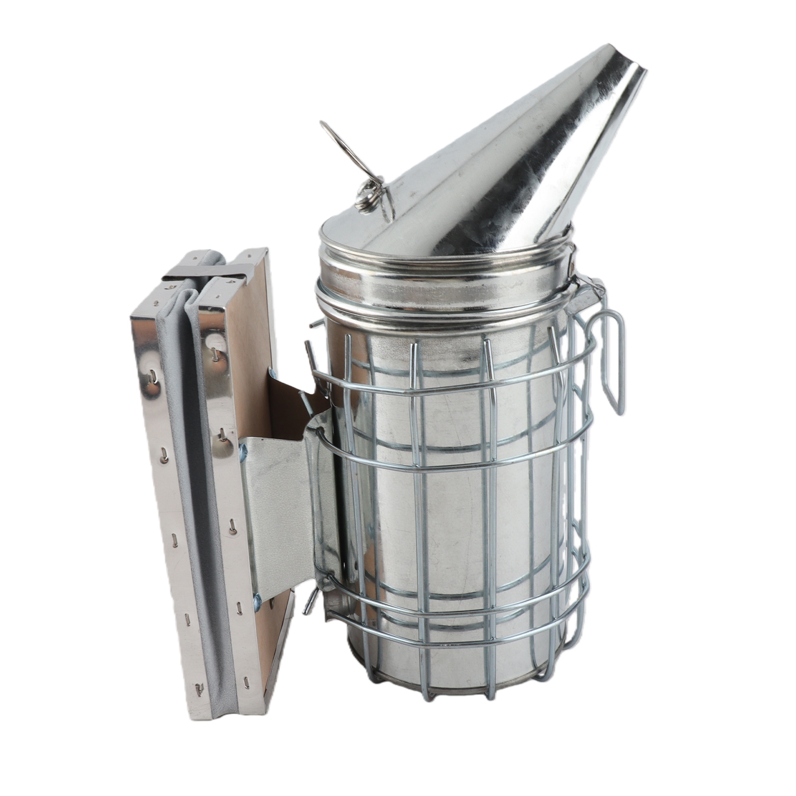 Bee Smoker Tool - 養蜂燻製器 ヒートシールド保護ボード付き蜂の巣燻製器 鉄製養蜂機器
