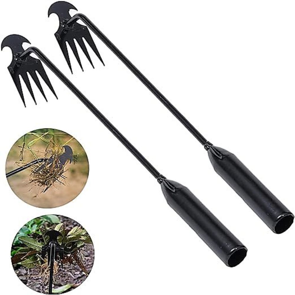 Agriculture Farming Tool - 4 歯 - 庭用多機能ハンド除草機 - 耐久性とポータブル庭除草ツール、野菜園芸