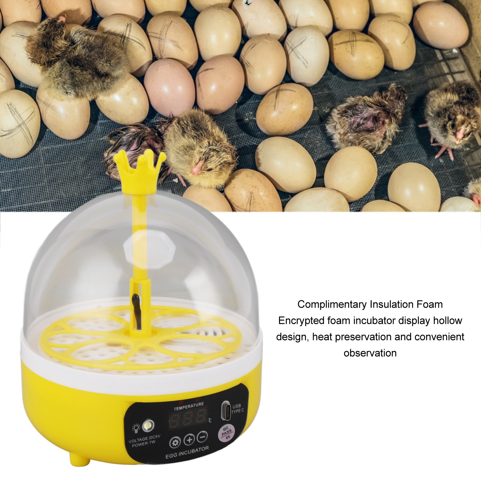 Poultry Incubator - 卵インキュベーター自動温度湿度制御ポータブルノイズレス 4 卵家禽孵化機学校用