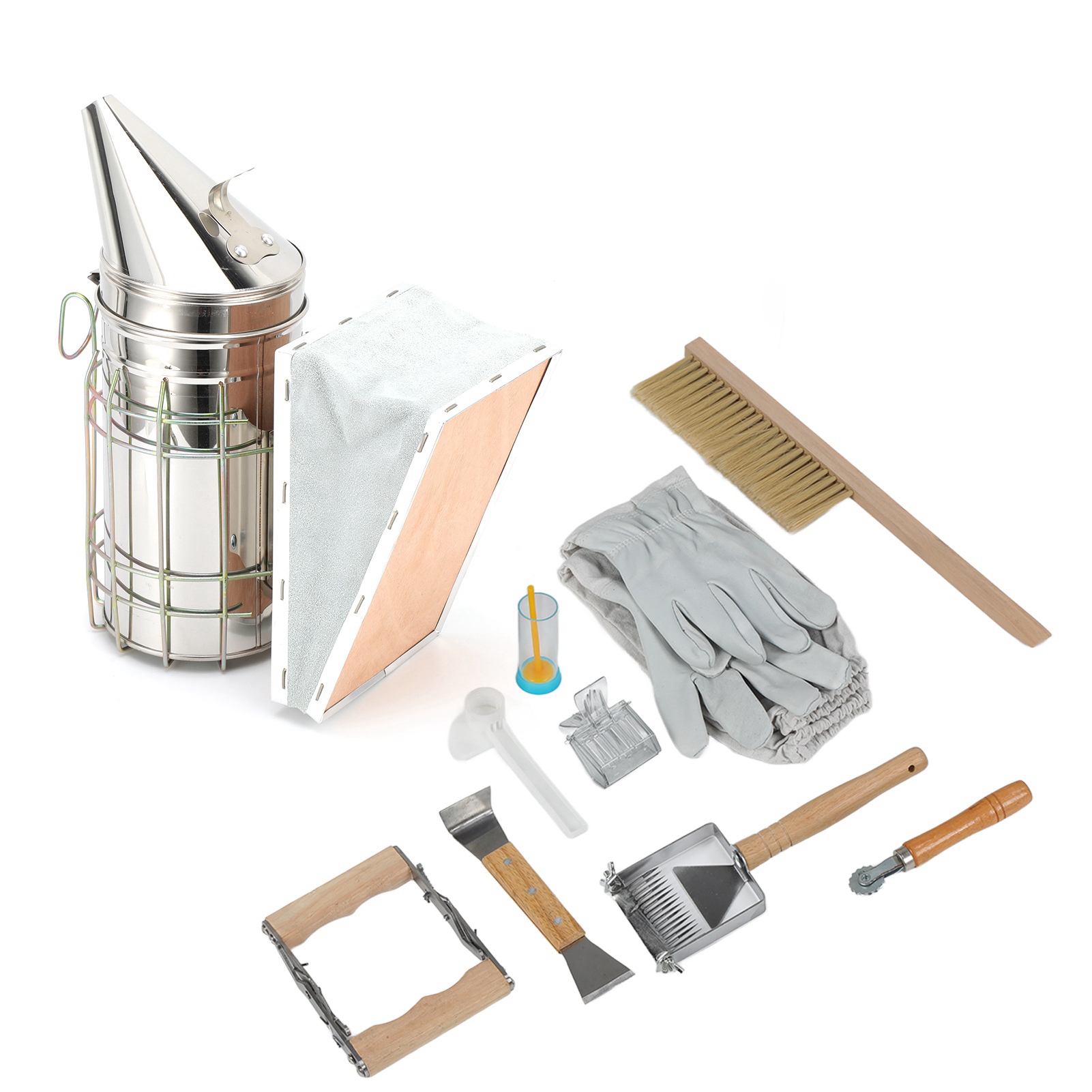 Bee Smoker Tool - 養蜂キット フレームグリップ ビーブラシ 蜂の巣スモーカー 女王蜂クリップ ワイヤー埋め込み器