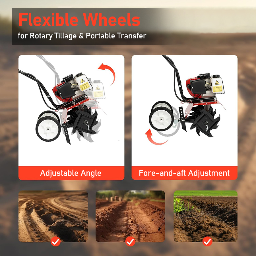 タンフルガソリン式マイクロ耕運機ミニ多機能ロータリーティラー - Agriculture Farming Tool のレビューと価格