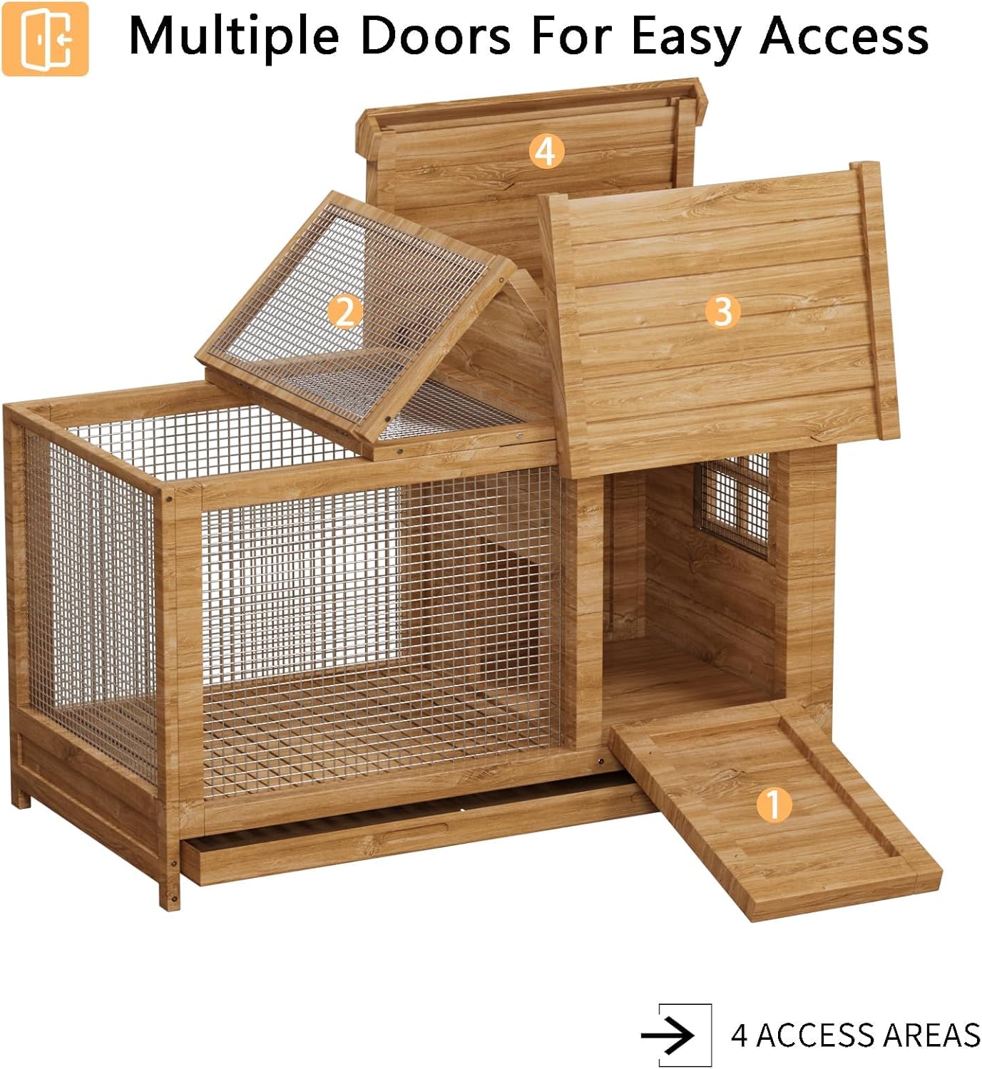 木製ウサギ小屋 室内・屋外兼用、取り外し可能なワイヤーネット - Rabbit Cage Wire のレビューと価格