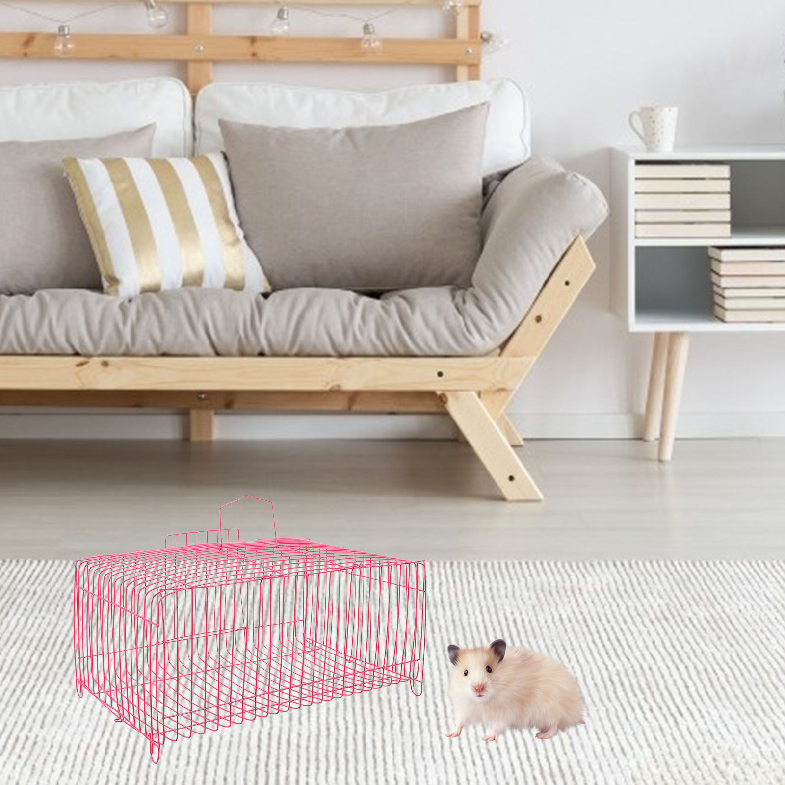 携帯用鳥かご、スチール製ワイヤー製、屋外用小型ペット運搬用、 - Rabbit Cage Wire のレビューと価格